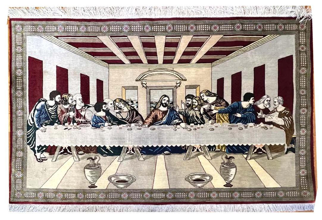 Persian Quom Last Supper 100% Silk
